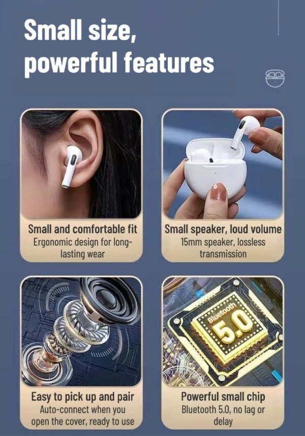 详情图2 Wireless Bluetooth earphones for sports, portable, high-quality sound, long battery life, compatible with Apple and Android