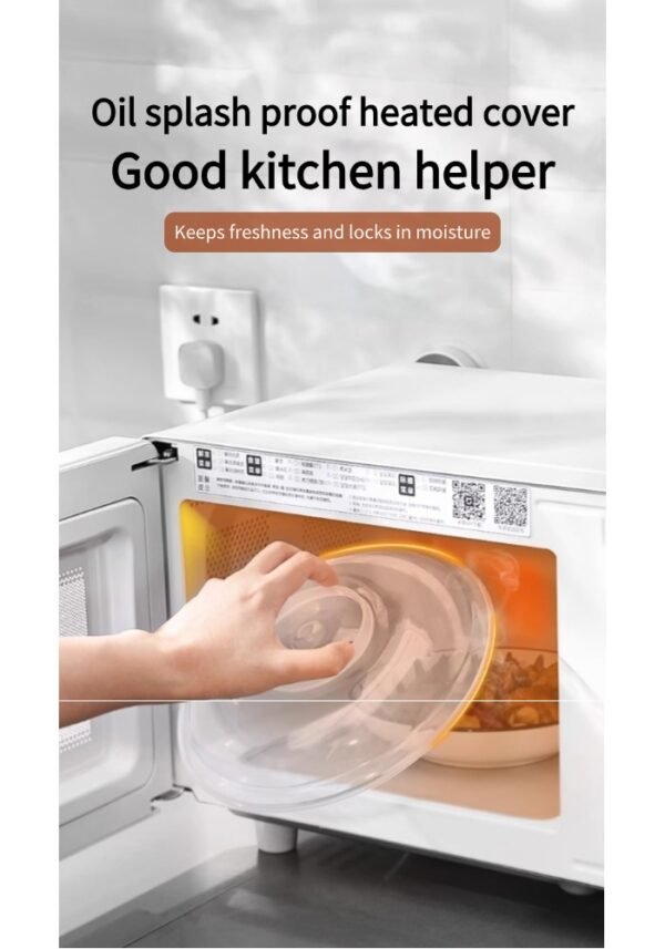 详情页1 Microwave heating cover anti-splash oil high temperature preservation cover transparent food grade special heating cover bowl cover plate cover