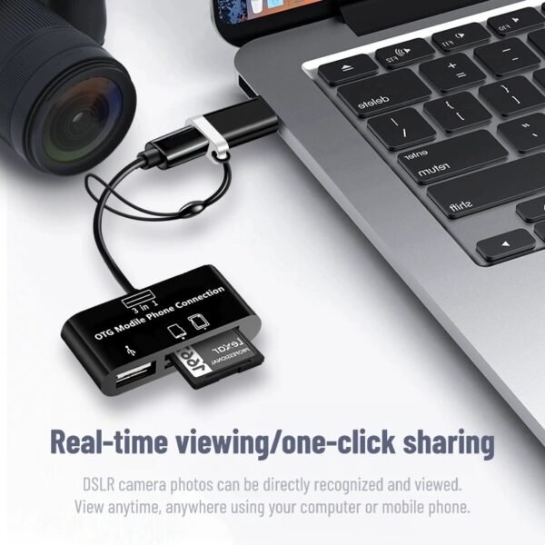 Multi-functional card reader, Type-C, for Android and Apple phones, SD/TF/USB flash drive/memory card converter.