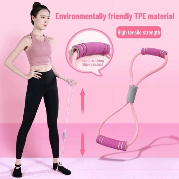 2 Figure-8 resistance band, home fitness yoga equipment, elastic band for Pilates, shoulder opener, and back beautifier.