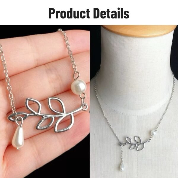 Simple and versatile leaf pearl necklace for women