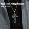 Vintage Skull and Dragon Cross Men's Accessory Necklace