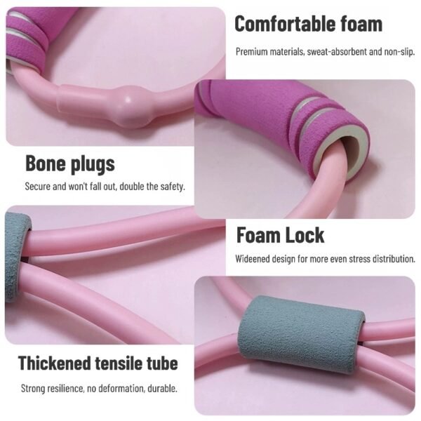 3 Figure-8 resistance band, home fitness yoga equipment, elastic band for Pilates, shoulder opener, and back beautifier.