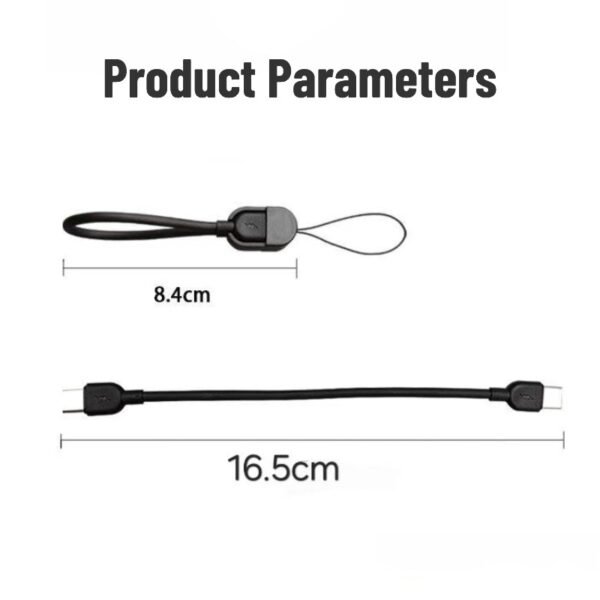 4 Type-C fast charging data cable, short cable compatible with Apple and Huawei power banks, lanyard data cable