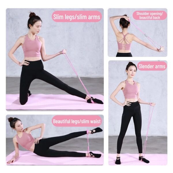 4 Figure-8 resistance band, home fitness yoga equipment, elastic band for Pilates, shoulder opener, and back beautifier.