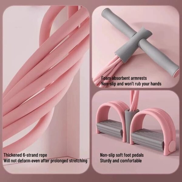 4 Small multi-functional foot pedal resistance band sit-up assist device for home use, slimming yoga foot pedal resistance rope