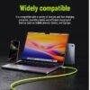 240W 4-in-1 Fast Charging Data Cable with Dual Type-C Ports for Apple and Huawei Phones