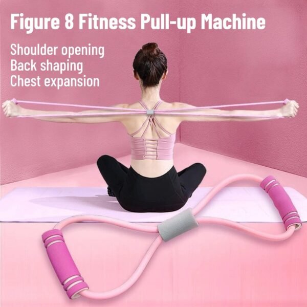 主图1 Figure-8 resistance band, home fitness yoga equipment, elastic band for Pilates, shoulder opener, and back beautifier.