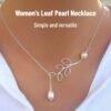 Simple and versatile leaf pearl necklace for women