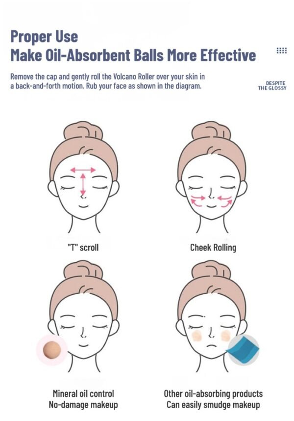 Volcanic Stone Oil-Absorbing Roller Portable Makeup Beauty Stick