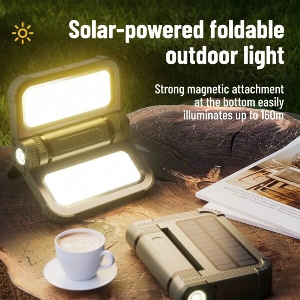 2 Strong magnetic attraction new outdoor camping light, household emergency light, solar rechargeable lighting, work light