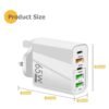 65W Fast Charging Head with 2 Type-C and 3 USB Ports