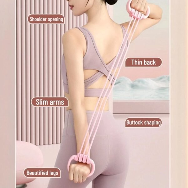 Figure-8 resistance band fitness back and shoulder stretching strap elastic resistance rope