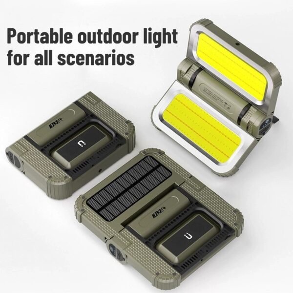 主图1 Strong magnetic attraction new outdoor camping light, household emergency light, solar rechargeable lighting, work light