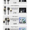 详情图1 100W 4-in-1 fast charging data cable compatible with Apple and Huawei phones, with indicator light and multi-functional conversion