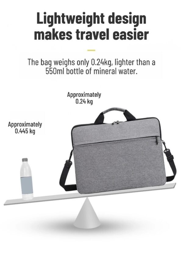 15.6-inch slim and waterproof laptop bag that can be carried by hand, on the shoulder, or crossbody.